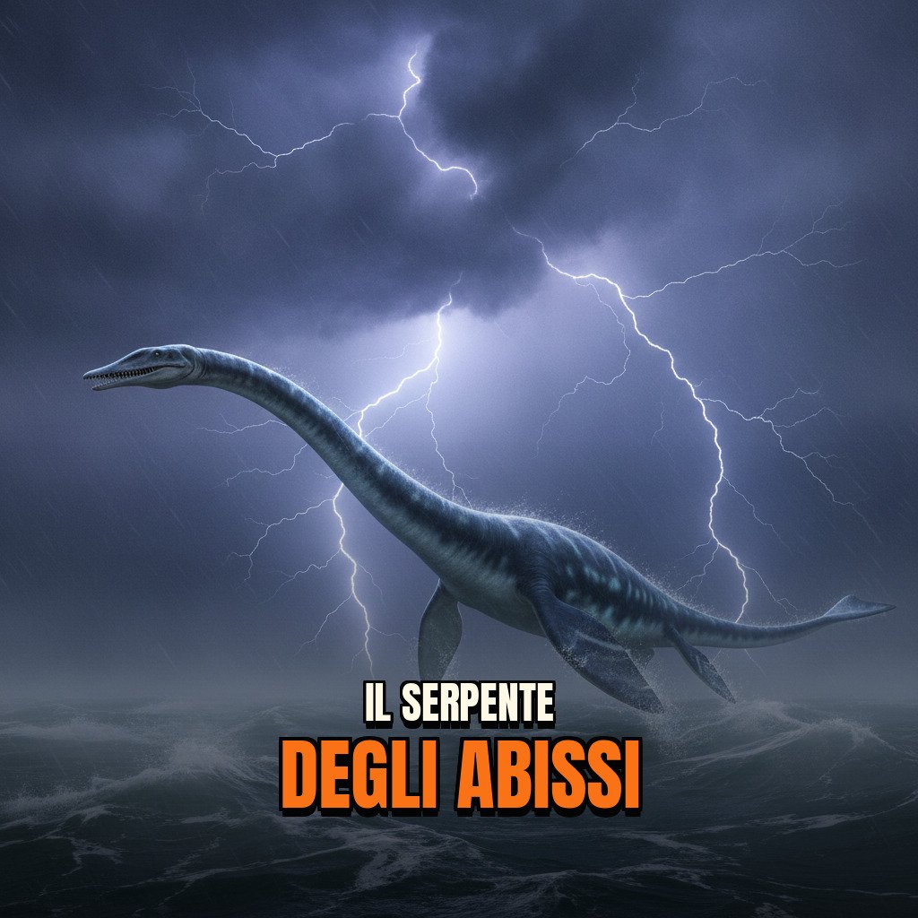 Ricostruzione paleoartistica di un Elasmosaurus platyurus nuotante in un oceano preistorico con dettagli realistici