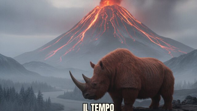 Ricostruzione dell'ambiente neogenico con fauna preistorica e dettagli geologici, illuminazione naturale cinematografica