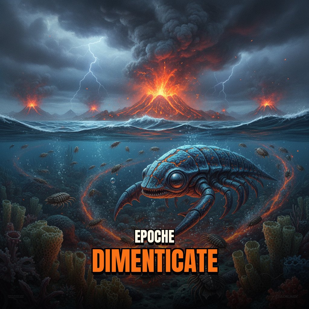 Ricostruzione paleoartistica di creature del Cambriano, Ordoviciano e Siluriano in habitat naturale